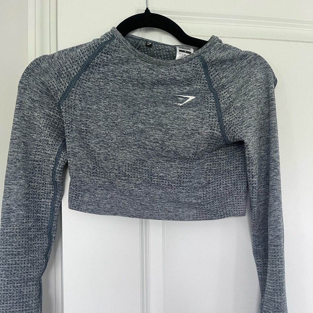 Gymshark activewear blue cropped long sleeve